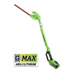Greenworks G Max 40 Volt long reach hedge trimmer