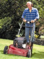 Old-fashioned push mowing is still a popular pastime
    