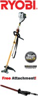 Free hedgetrimmer attachment with this petrol brushcutter!