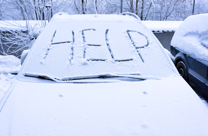 Word help on snow covered car - winter transportation problems