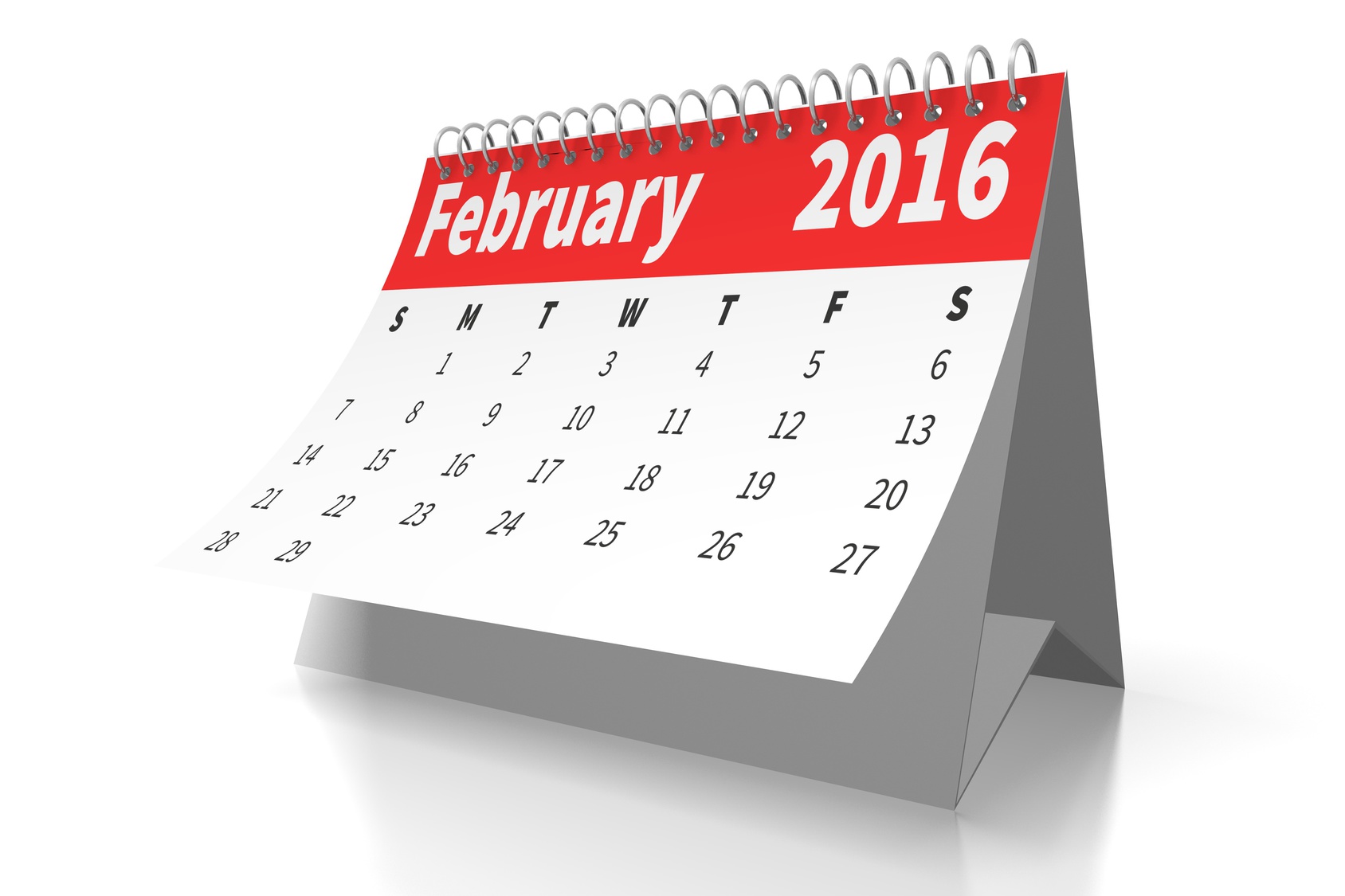 February 2016 - table calendar