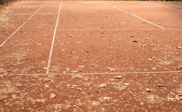 End of summer sport season. Epmty tennis court